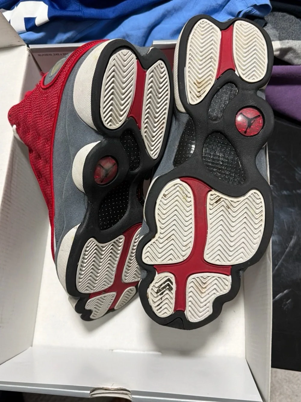 Jordan Red, Gray and White Retro Sneakers